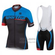 2017 Fietskleding Sportful Sc Blauw en Zwart Korte Mouwen en Koersbroek