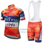 2018 Fietskleding Vini Fantini Oranje en Blauw Korte Mouwen en Koersbroek