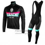 2019 Fietskleding Bianchi Milano PB Zwart Rood Lange Mouwen en Koersbroek