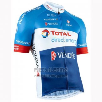 2019 Fietskleding Direct Energie Blauw Wit Korte Mouwen en Koersbroek