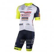 2022 Fietskleding Wanty-Gobert Cycling Team Wit Blauw Korte Mouwen en Koersbroek