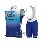 2022 Windvest Bike Exchange Blauw Korte Mouwen en Koersbroek