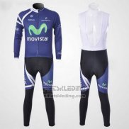 2011 Fietskleding Movistar Blauw Lange Mouwen en Koersbroek