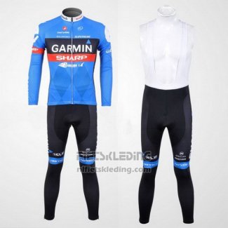 2012 Fietskleding Garmin Sharp Azuur Lange Mouwen en Koersbroek