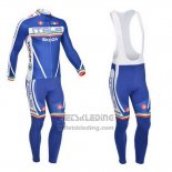 2013 Fietskleding Castelli Wit en Blauw Lange Mouwen en Koersbroek