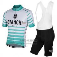 2017 Fietskleding Bianchi Milano Albatros Wit Korte Mouwen en Koersbroek