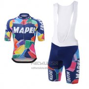 2017 Fietskleding Mapei Blauw Korte Mouwen en Koersbroek