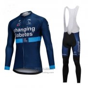 2018 Fietskleding Changing Diabetes Blauw Lange Mouwen en Koersbroek