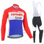 2019 Fietskleding Corendon Circus Rood Wit Blauw Lange Mouwen en Koersbroek