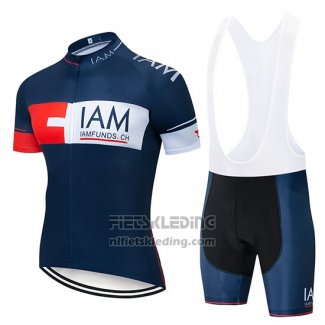 2019 Fietskleding IAM Blauw Diep Korte Mouwen en Koersbroek