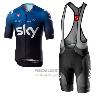 2019 Fietskleding Sky Aero Zwart Blauw Korte Mouwen en Koersbroek