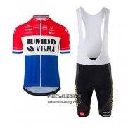 2020 Fietskleding Jumbo Visma Rood Wit Blauw Korte Mouwen en Koersbroek