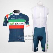 2012 Fietskleding Movistar Kampioen Italie Korte Mouwen en Koersbroek