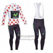 2013 Fietskleding Movistar Lider Wit en Rood Lange Mouwen en Koersbroek