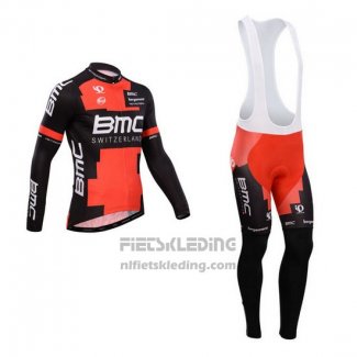 2014 Fietskleding BMC Zwart en Rood Lange Mouwen en Koersbroek