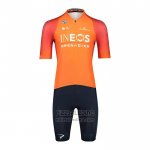 2022 Fietskleding Ineos Grenadiers Oranje Korte Mouwen en Koersbroek