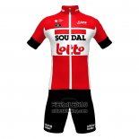 2022 Fietskleding Lotto Soudal Rood Korte Mouwen en Koersbroek