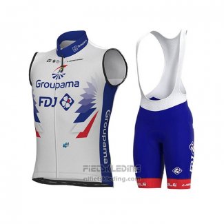 2022 Windvest Groupama-FDJ Wit Blauw Korte Mouwen en Koersbroek