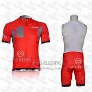 2011 Fietskleding Look Rood Korte Mouwen en Koersbroek