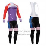 2014 Fietskleding Fox Cyclingbox Rood en Violet Lange Mouwen en Koersbroek