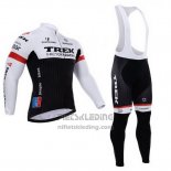 2015 Fietskleding Trek Factory Racing Factory Racing Wit en Zwart Lange Mouwen en Koersbroek