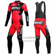 2016 Fietskleding BMC Zwart en Rood Lange Mouwen en Koersbroek