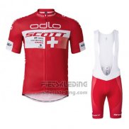 2016 Fietskleding Scott Wit en Rood Korte Mouwen en Koersbroek