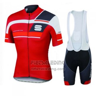 2016 Fietskleding Sportful Zwart en Rood Korte Mouwen en Koersbroek