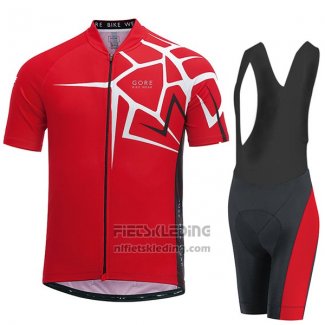 2017 Fietskleding Gore Bike Wear Power Adrenaline Rood Korte Mouwen en Koersbroek