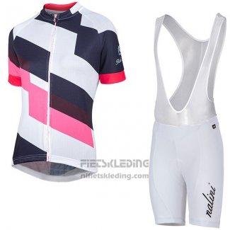 2017 Fietskleding Vrouw Nalini Stripe Roze en Zwart Korte Mouwen en Koersbroek