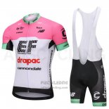 2018 Fietskleding Cannondale Drapac Wit en Roze Korte Mouwen en Koersbroek