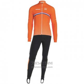 2019 Fietskleding Nederland Oranje Lange Mouwen en Koersbroek