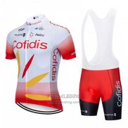 2021 Fietskleding Cofidis Wit Rood Korte Mouwen en Koersbroek