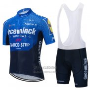 2021 Fietskleding Deceuninck Quick Step Blauw Violet Korte Mouwen en Koersbroek