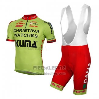 2014 Fietskleding Christina Watches Onfone Groen Korte Mouwen en Koersbroek