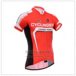 2014 Fietskleding Fox Cyclingbox Rood en Wit Korte Mouwen en Koersbroek