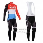 2014 Fietskleding Trek Factory Racing Rood en Wit Lange Mouwen en Koersbroek