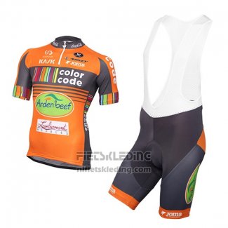 2016 Fietskleding Color Code Oranje Korte Mouwen en Koersbroek