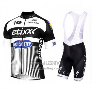 2016 Fietskleding Etixx Quick Step Wit en Zwart Korte Mouwen en Koersbroek