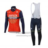 2017 Fietskleding Bahrain Merida Rood Lange Mouwen en Koersbroek