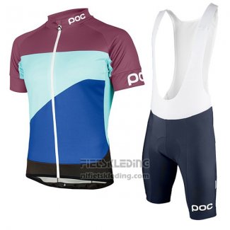 2017 Fietskleding POC Fondo Elements Blauw en Fuchsia Korte Mouwen en Koersbroek