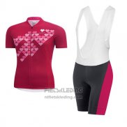 2017 Fietskleding Vrouw Gore Bike Wear Rood Korte Mouwen en Koersbroek