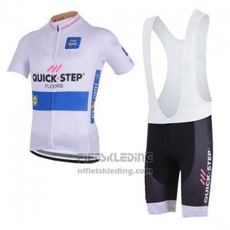 2018 Fietskleding Quick Step Floors Wit Korte Mouwen en Koersbroek