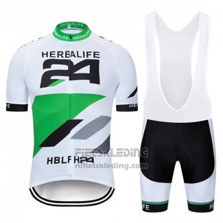 2019 Fietskleding Herbalifr 24 Wit Groen Korte Mouwen en Koersbroek