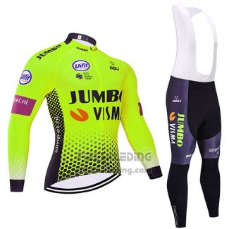 2019 Fietskleding Jumbo Visma Groen Zwart Lange Mouwen en Koersbroek