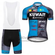 2019 Fietskleding Kuwait Blauw Grijs Korte Mouwen en Koersbroek