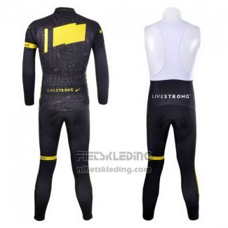 2012 Fietskleding Livestrong Zwart en Geel Lange Mouwen en Koersbroek