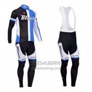 2013 Fietskleding Blanco Zwart en Blauw Lange Mouwen en Koersbroek