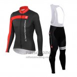 2015 Fietskleding Castelli 3t Zwart en Rood Lange Mouwen en Koersbroek