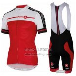 2016 Fietskleding Castelli Rood Wit Korte Mouwen en Koersbroek